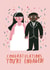 Cute Engagement Card - Interracial - Congratulations You're Engaged! created by Alice Mole Illustration