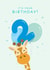 Cute 2nd Birthday Card - Giraffe Balloons - Boy created by The Cake Thief