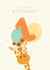 Cute 1st Birthday Card - Giraffe Balloons - Gender Neutral created by The Cake Thief