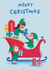 Cute Christmas Card - For Kids - Elf Sleigh created by Sophie Kent Illustration