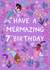 Happy 7th Birthday - Purple Mermaids - Have a Mermazing Day created by Pear Tree Press