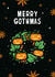 Funny Quirky Halloween or Christmas Card - Goth Pumpkin Wreath - Merry Gothmas created by Mythokell