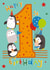 Cute Birthday Card - 1st - Penguins created by IC&G