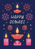 Pretty Diwali Card - Colourful Candles - festival of light - fireworks created by Painted Parasol Studio