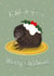 Cute Christmas card - Kiwi Pudding created by The Warren Creations