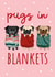 Cute Punny Christmas Card For any Dog Lover - Pugs in Blankets created by Squiggle Scribble