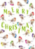 Cute Christmas Card - Merry Christmas - Colourful Robins created by size3art