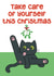 Funny Christmas Card - Thinking Of You - Cleaning Cat created by Presents Felt