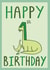1st Birthday Card - Cute Illustrated Dinosaur Design created by Michael.R.Brown
