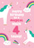 Cute Birthday Card for your magical Unicorn Loving Niece on her 4th Birthday created by Pixie Studio