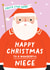 Cute Christmas Card - Santa - Happy Christmas to a Wonderful Niece created by Pixie Studio