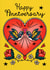 Pretty Anniversary Card - Bird Tattoo created by NICHOLA COWDERY ILLUSTRATIONS 