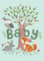 Cute New Baby Card - Woodland Animals created by Sally Mountain