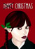 Funny Christmas Card - Wednesday Addams created by Lisa Wardle