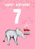 Cute 7th Birthday Card - Elephant Party created by Naughty Nice