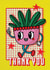 Cute Cartoon Retro Plant Card - Thank You! created by NICHOLA COWDERY ILLUSTRATIONS