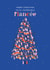 Classic Christmas card - Fiancee - retro decorated tree created by Rebecca Prinn