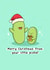 Cute Christmas card - From Your Little Pickle - dill pickle themed - punny cards created by Rosalie Perl