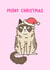Funny Christmas Card For Cat Lover - Grumpy Christmas Cat - Merry Christmas created by Camille Medina