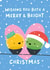 Cute Christmas Card Both of You - Couple - Wishing you a Merry & Bright Christmas created by Fliss Muir