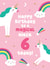 Magical 6th Birthday - for your Niece - Cute Unicorn Card created by Pixie Studio