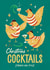 Cute French Hen Cocktail Party Christmas Card for female friends and family created by Bird & Co Studio