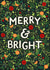 Merry And Bright Festive Patterned Christmas Card created by Pear Tree Press