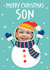 Cute Snowman Christmas Photo Card - Merry Christmas Son created by Seabird Studio