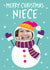 Cute Snowman Christmas Photo Card - Niece created by Seabird Studio