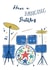 Cool drum kit birthday card - Banging Pun - for the musical genius in your life created by Katie Phythian Design