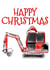 Funny Christmas Digger Card For Kids and Construction Workers created by Doodle Rob