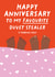Cute Anniversary Card - Happy Anniversary to my Favourite Duvet Stealer created by Pixie Studio