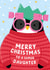 Cute Christmas Card - Daughter - Penguin created by Macie Dot Doodles