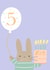 Cute Bunny Birthday Card - 5th Today created by Vicky Carpenter