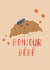 Cute croissant card for new baby - Bonjour Bebe created by Gillian Maher