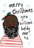 Cute Funny Christmas Card for Husband Boyfriend - Black Bald Beard created by Bow & Bell