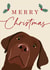 Adorable Brown Labrador Christmas Card - Merry Christmas from the dog created by Jasmin
