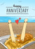 Cute Fish and chips on the Beach - Anniversary Card created by Evie Garnett Designs
