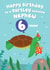 Cute Turtle Birthday Card - Turtley Awesome Nephew - 6 today! created by Pixie Studio