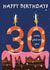 Fun Birthday Card - 30th Cake - Candles created by Dream And Illustrate