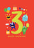 Cute 3rd Birthday Card - Monsters - 3 Years Old Today created by Paperlink and Meraki Greeting Cards