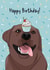 Cute Birthday Card - Chocolate brown Labrador and cupcake created by Evie Garnett Designs