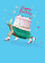 Fun Birthday Card - Roller Skating Tortoise - Birthday Cake created by Paperlink and Meraki Greeting Cards