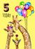 Cute Giraffe Birthday Card - 5 Today created by Poppy & Mabel