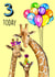Cute Giraffes Birthday Card - 3 Today created by Poppy & Mabel
