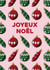 French, Joyeux noël, hand drawn bauble pattern Christmas card. created by Pens & Pixels
