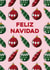 Spanish, Feliz Navidad, hand drawn bauble pattern Christmas card. created by Pens & Pixels