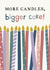 Funny illustrated candle birthday card - More candles, bigger cake! created by Zoe Spry