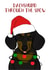 Dachshund through the snow, Christmas card, dog card, created by Rachel Trainor