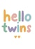 Cute Colourful New Baby Card - Hello Twins created by Ooh I Like That Design